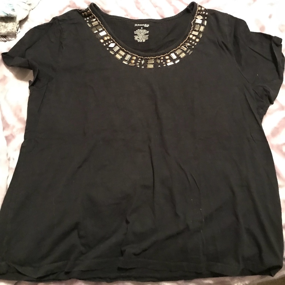 St. John’s batty beaded yoke tee